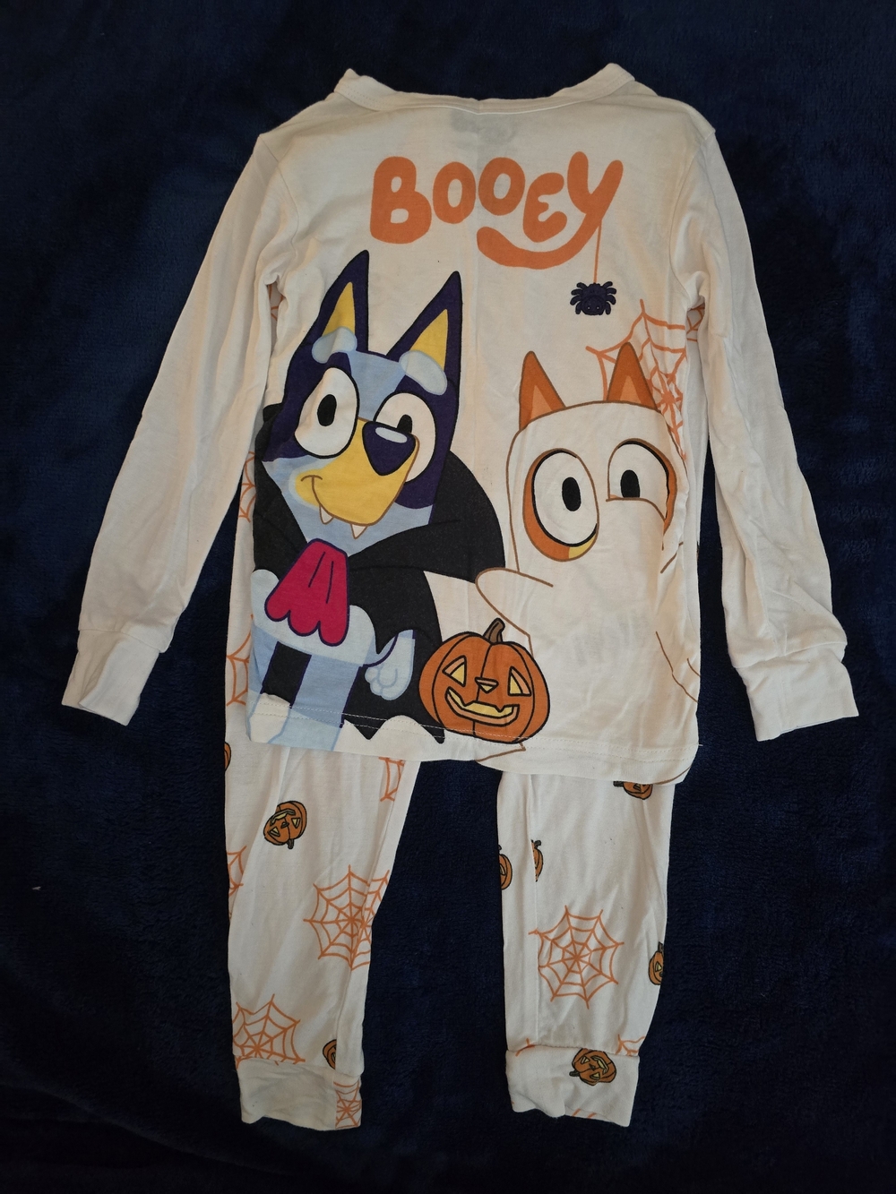 Kids Halloween Bluey 'Booey' Pajama Costume Set - White/Orange
